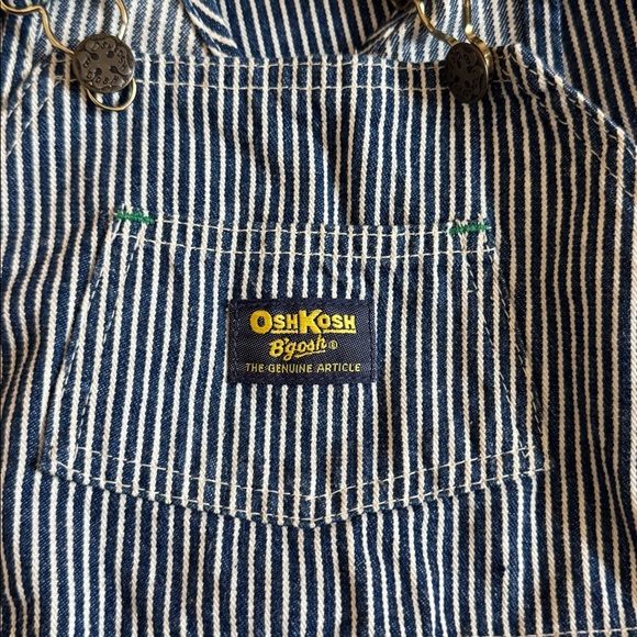 Vintage OshKosh B’gosh Striped Overalls SZ 5 - Picture 2 of 6